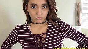 Taboo stepdaughter gives a handjob and sucks stepdad off