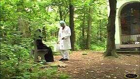Big tits brunette gets her tight pussy pounded by a doctor at the cemetery