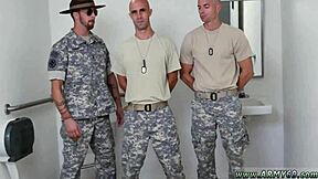 Gay military twink gets a lesson in anal training