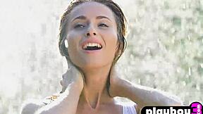 Cara Mell, the beautiful MILF with big breasts, reveals her curvy physique in a steamy video
