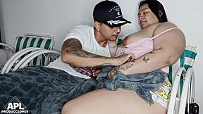 A steamy encounter with a voluptuous amateur and her well-endowed stepmom