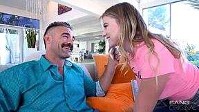 Melody Marks surprises her stepdad with a deepthroat and cowgirl ride