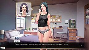 Horny anime babes show off their big boobs in Red String game