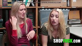 A seductive mother enlists her daughter's help to seduce a security guard in a department store
