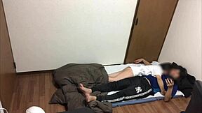 A couple enjoys kinky sex at home and lets the man play while they are not home.