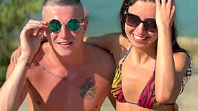 Married couple enjoys threesome with muscular bisexual stud