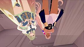 Interracial femdom dating simulation game in 3D