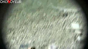 A hot woman with natural breasts gets passionate outdoor sex with a beach background
