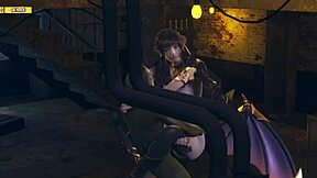 Sălbatică cu succubus hentai 3d și monstru verde futând pule.