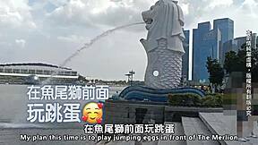 哇，亚洲夫妻在新加坡街道狂野内射！