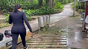 whoa i fuck this stranger with huge cock in public park we almost get caught