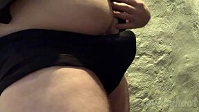 Chubbykaot Grinds Fat Belly And Curvy Ass On Desk In Closeup Exhibition