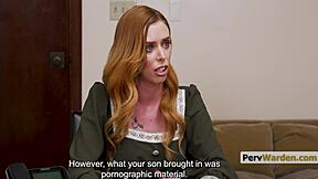 little nervous laugh, i blackmailed the cougar mother-in-law at work to ride my cock in the garage like a punished mommy