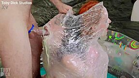 Nemesi and Pixie Bell bound tight spew piss rim each other before messy anal fuck