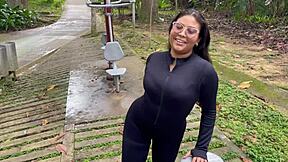 whoa i fuck this stranger with huge cock in public park we almost get caught