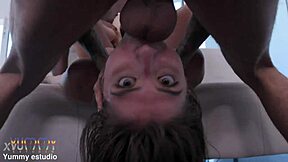 jazmine white's curvy ass takes double anal and vaginal pounding