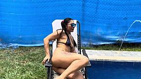 i'm out here flashing my wet pussy and perky tits at the public pool, dying for your cock to fill me with cum!