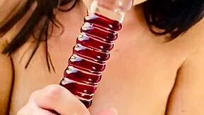 savanah storm fucks glass dildo in tub view 🛁💦