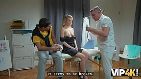 Doctor gropes my tits then fixes my aching pussy in hospital