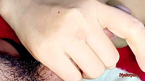 desi wife spreads hairy wet pussy for deep creampie fuck