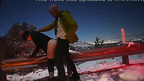 Pregnant Slut Bent Over for Public Anal Pounding and Cumshot