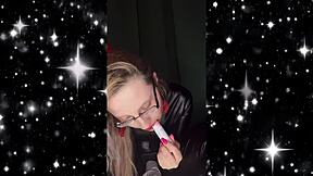 sissy jerk off to lipstick glasses bimbo crying tears mascara femdom instructions total obedience crossdressing fantasy