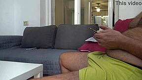 Taboo Stepmom Exposes Hairy Beaver to Horny Stepson in Close-Up Tease