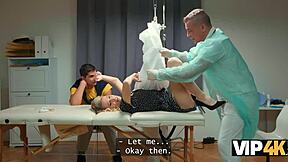Doctor gropes my tits then fixes my aching pussy in hospital