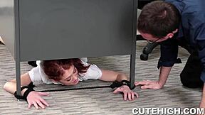 Teacher pounds my cute redhead teen pussy in hardcore doggystyle and bent over bliss