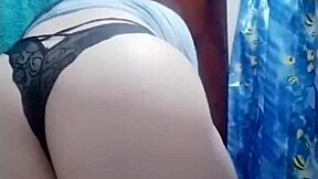 Mexican secretary strips uniform bares big ass and tits