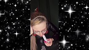 sissy jerk off to lipstick glasses bimbo crying tears mascara femdom instructions total obedience crossdressing fantasy