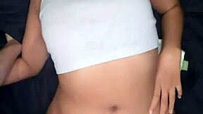 petite 18yo thai teen's tight pussy stretched by huge white cock closeup cumshot