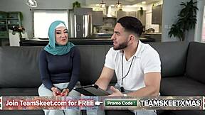 virgin hijab slut bent over for coach's big cock lessons!