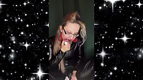 sissy jerk off to lipstick glasses bimbo crying tears mascara femdom instructions total obedience crossdressing fantasy