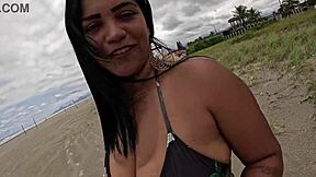 Nicoly Safada Seduces Fireman on Beach for Wild Outdoor Ride