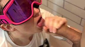 bathroom dickflash shower rough cumshot facial part two