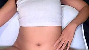 petite 18yo thai teen's tight pussy stretched by huge white cock closeup cumshot