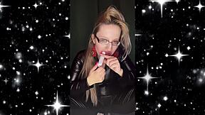 sissy jerk off to lipstick glasses bimbo crying tears mascara femdom instructions total obedience crossdressing fantasy