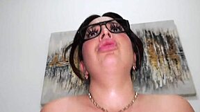 sexy latina pam in glasses bends over for rough creampie ride
