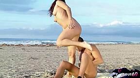 Risky Public Beach Fuck Ends in Facial for Spanish Couple