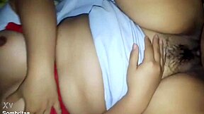 her hairy pussy and tits get pounded hard by thick cock