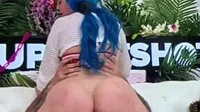 Skinny Jewelz Blu Gags on Nade Nastys Monster Cock with Deepthroat Face Fucking and Rimjob