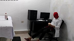 doctor strokes hard after eyeing cute patient's sexy body