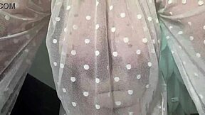 gorgeous milf's saggy natural tits bounce close-up in solo dirty talk tease!