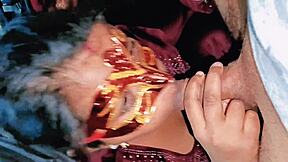 indian bhabhi sloppy deepthroat big cock cumshot 💦😈
