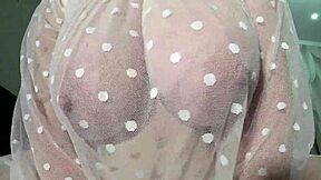 gorgeous milf's saggy natural tits bounce close-up in solo dirty talk tease!