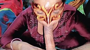 indian bhabhi sloppy deepthroat big cock cumshot 💦😈