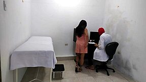 doctor strokes hard after eyeing cute patient's sexy body