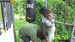 boxing neighbor knocks me out. consoles with pov dick suck and rough ride