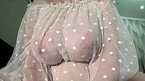 gorgeous milf's saggy natural tits bounce close-up in solo dirty talk tease!